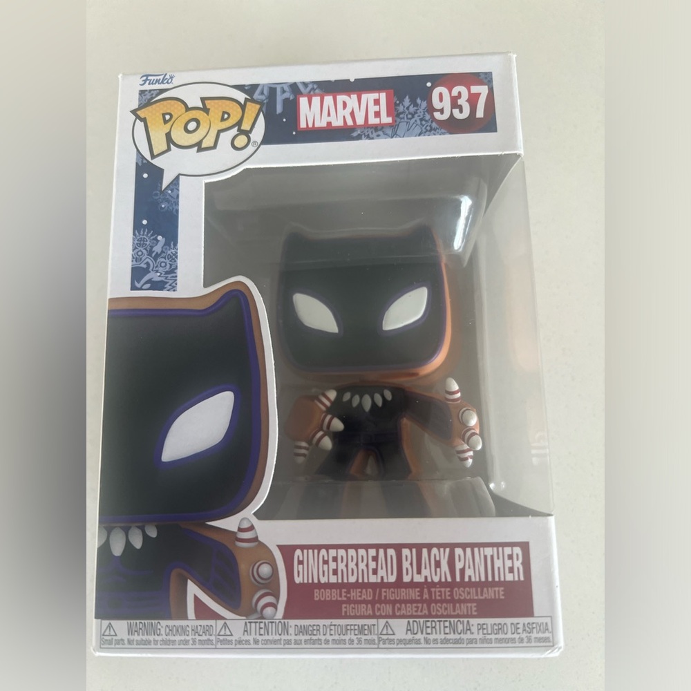 Funko Pop Gingerbread Black Panther Figure - Black and White
